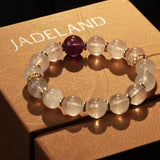 White Ghost Planet Ring Amethyst Energy Bracelet