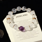 White Ghost Planet Ring Amethyst Energy Bracelet