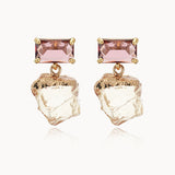 Sunset Rose Beach Raw Crystal Earrings