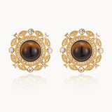Starry Orbit Tiger’s Eye Studs