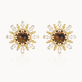 Tiger‘s Eye Sunrise Halo Studs