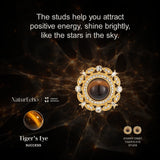 Starry Orbit Tiger’s Eye Studs