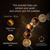 Tiger Eye Rutilated Quartz Wealth and Success Bracelet