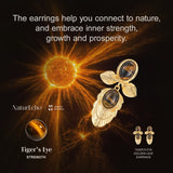 Tiger’s Eye Golden Leaf Earrings