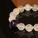 White Ghost Planet Ring Amethyst Energy Bracelet