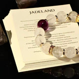 White Ghost Planet Ring Amethyst Energy Bracelet